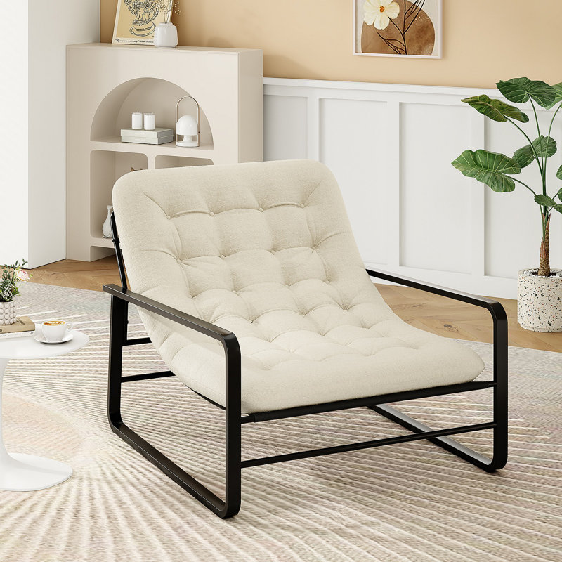 Chaise d'appoint, fauteuil en sherpa pour le salon, chaises d'appoint modernes Mid-Century, chaise de chambre Boucle Reading