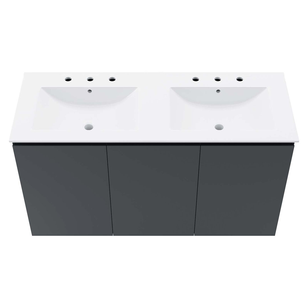 Modway Bryn 48" Wall-Mount Double Sink Bathroom Vanity Modway Base 