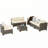 All-Weather 7-Piece Grey PE Wicker Patio Conversation Set with Beige Cushions and coffee table