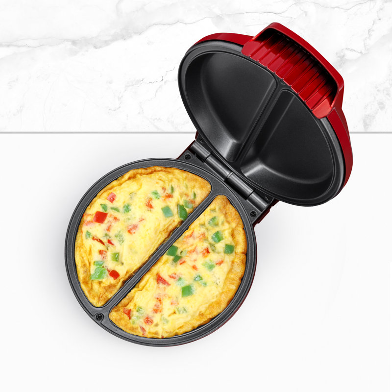 Machine à omelette 2 sections Holstein Housewares, Rouge métallique