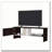 Walnut and White Entertainment Center with a Door and Open Storage-705262690