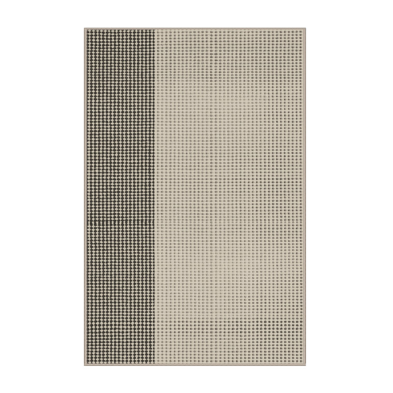 Machine Washable Pauleth Minimalist Geometric Rug in Beige – Beige Binding, 2x4