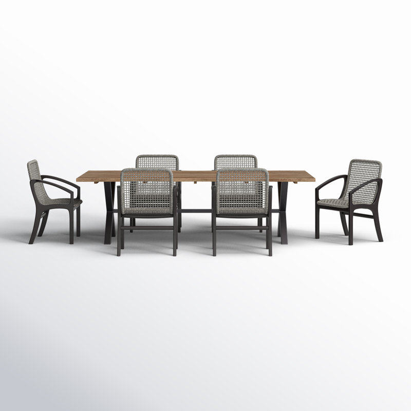 Eloisa 94.5'' Rectangular Outdoor Dining Set, 6