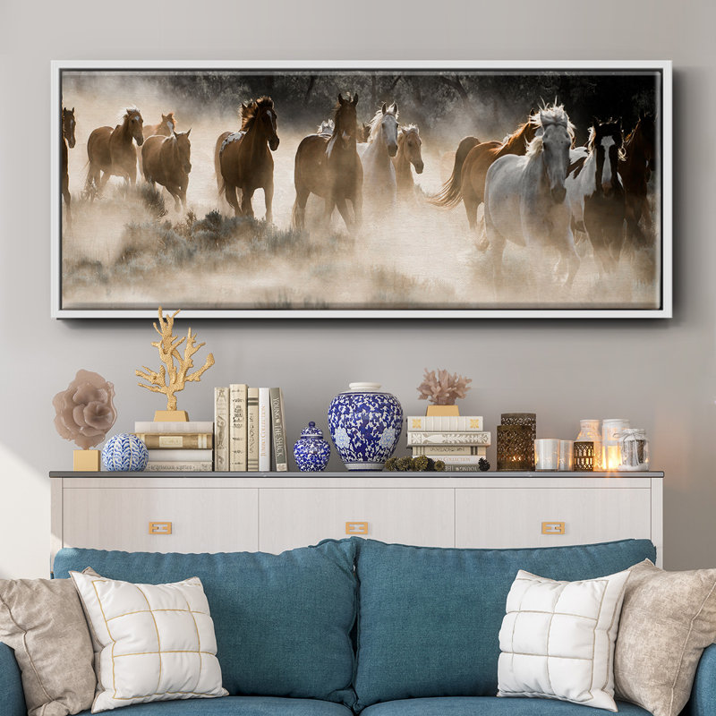 Kickin Up Dust- Framed Canvas