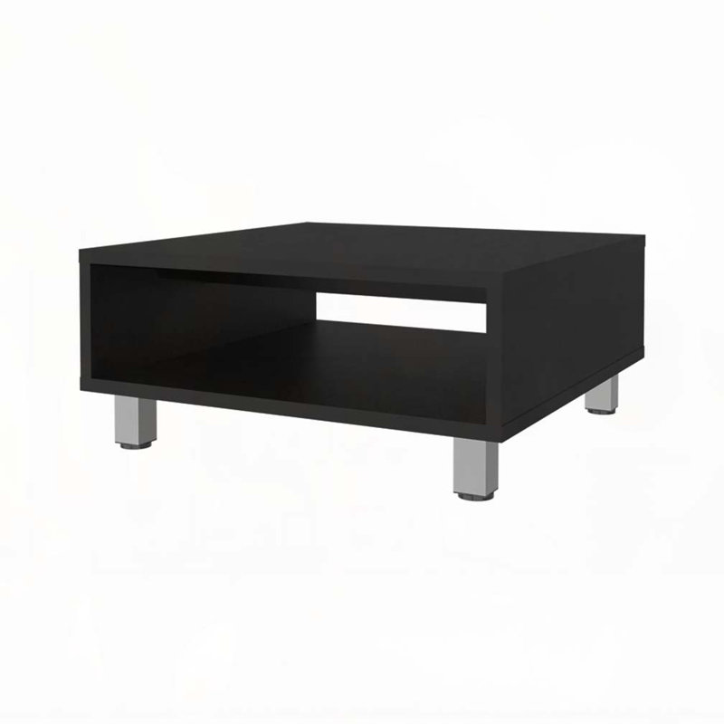 Black Coffee Table with Open Storage