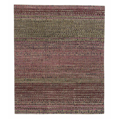 Kushiro Striped Area Rug in Gray/Purple