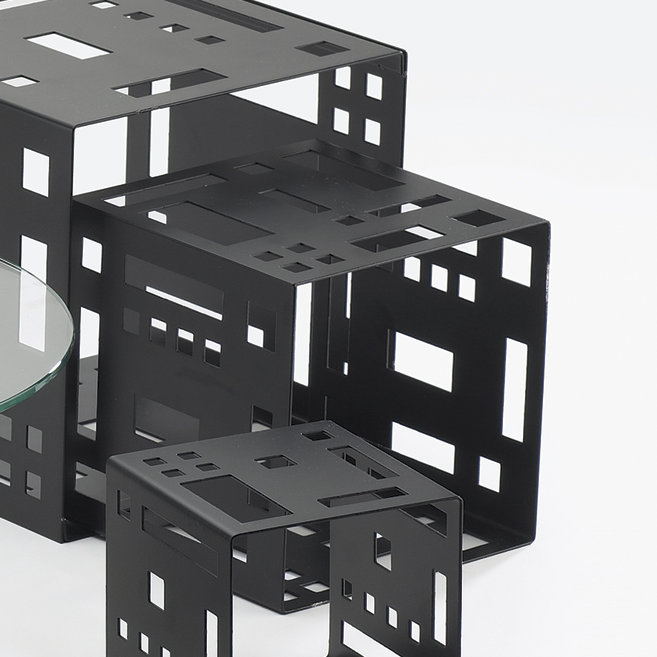 Montant cubique carré de 7 po, Noir