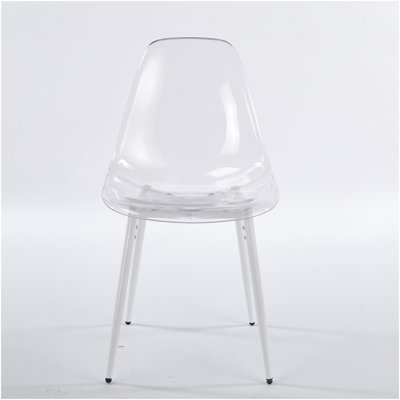 Ensemble de salle à manger 1 + 4,5pièces, table de salle à manger à pieds en métal de style Mid-Century pour 4 à 6 personnes avec plateau en panneau de fibres à densité moyenne, table de salle à manger à piédestal, table basse de loisirs, blanc