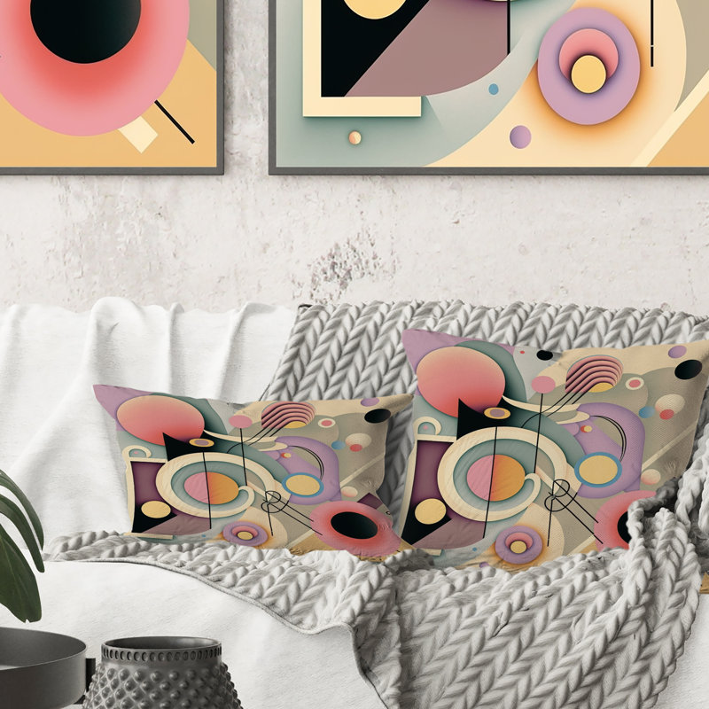 Coussin Pastel Art Deco IV - Imprimé géométrique abstrait