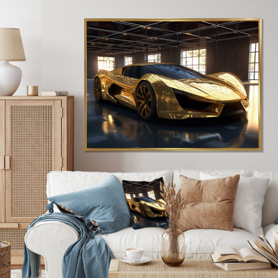 Or et noir emblématiques de voitures légendaires I - art mural voiture exotique