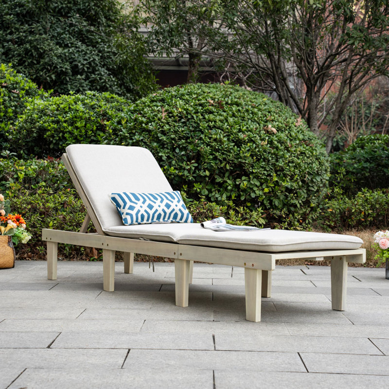200cm Long Acacia Single Chaise