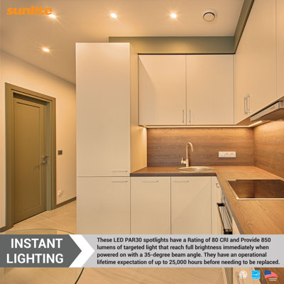 10 Watt (60 Watt Equivalent), PAR30 LED Non-Dimmable Light Bulb, Non-adjustable E26/Medium (Standard) Base
