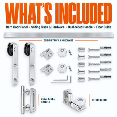 Brushed Nickel Barn Door  Hardware Kit 72 Inch Track,Without Door Panel