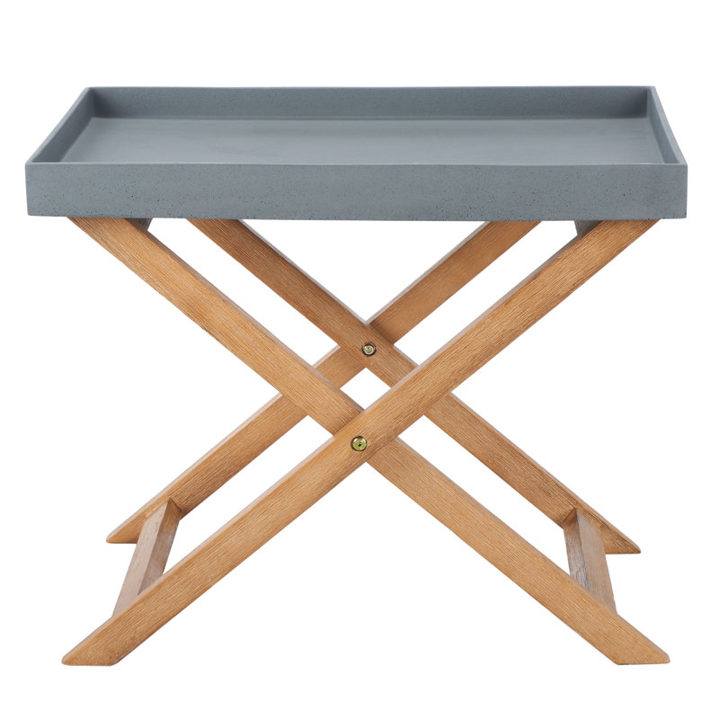 Paolo Rectangular Outdoor Side Table , in. W in. D, Gray, 23.6" L x 15.7" W x 19.6" H