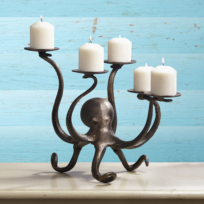 Porte-bougie pilier Octopus