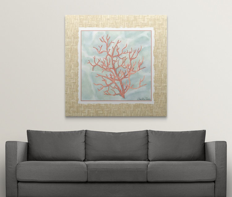 Mcclean " Ocean Coral ", 24" H x 24" W x 1.5" D, Canvas
