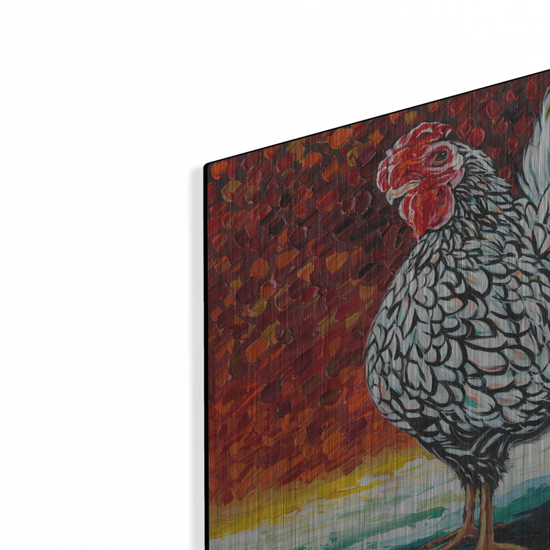 «Fancy Chicken II» par Carolee Vitaletti, H 12 po x l 12 po