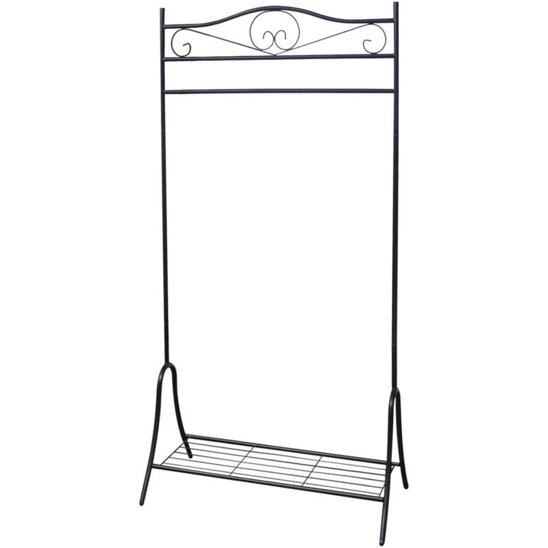 Freeport Clothing Rack Steel Garment Stand Dress Coat Hanging Holder, Black