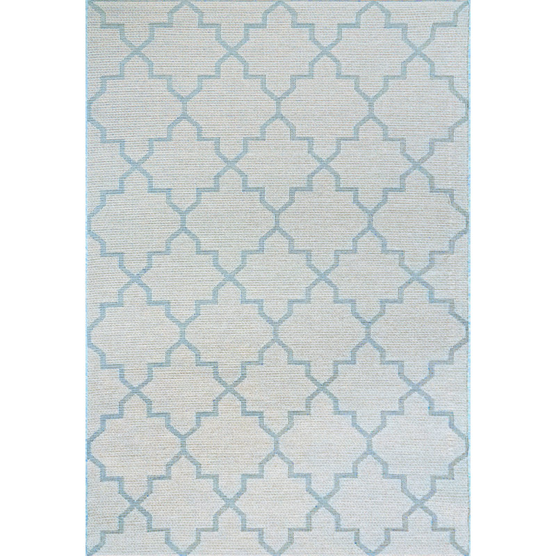 Tapis intérieur/extérieur bleu Natoma, Rectangle 6 pi 7 po x 9 pi 6 po