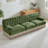 3-Seater Velvet Cloud Modular Sectional With Tassel Skirt, Button Tufted Design, High-Density Foam, And Premium Wooden Base For Living Room