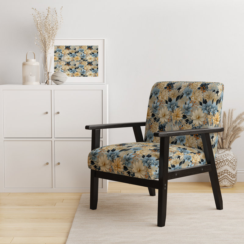 Chaise d'appoint florale Cobalt, Rêves d'harmonie florale bohème bleue II