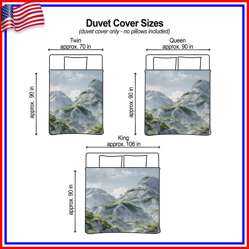 Housses de couette Mountain River Landscape, Grand lit