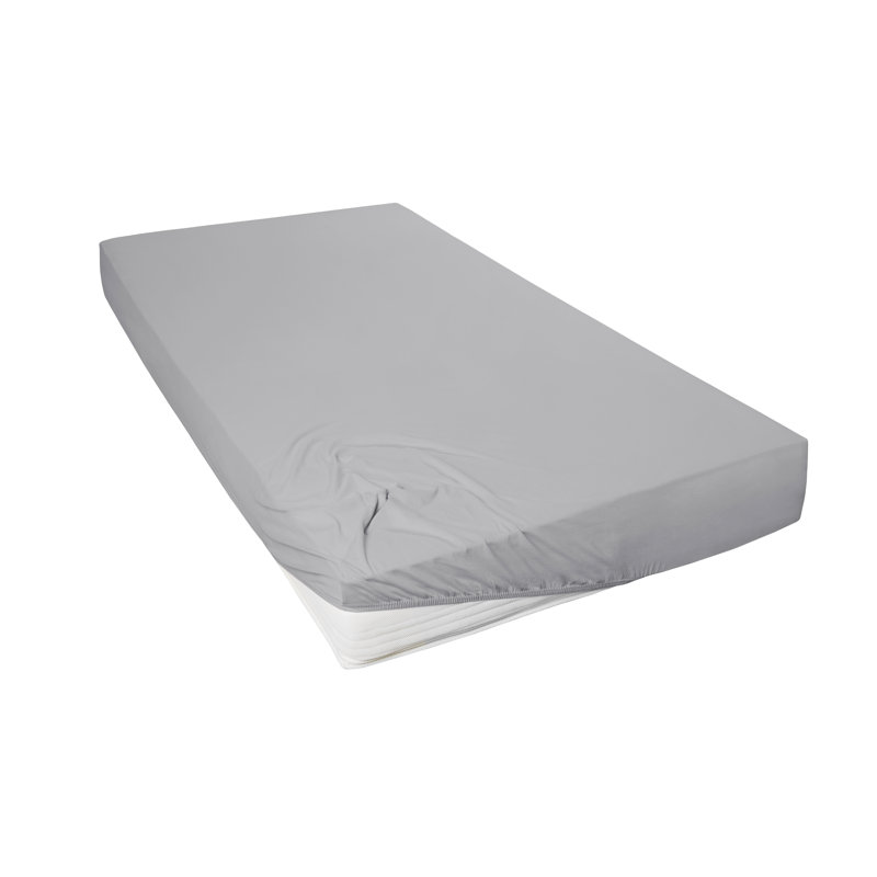100% Cotton Jersey Knit Fitted Sheet, 100cm W x 200cm L, White