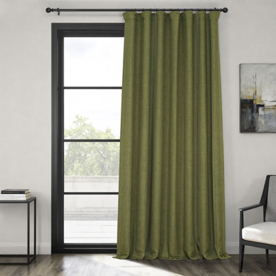 Ottis Faux Linen Room Darkening Curtain Panel 