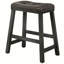 Tabouret de bar 25 po en bois avec siège en cuir, tabouret de comptoir sans dossier (gris antique, ensemble de 2)