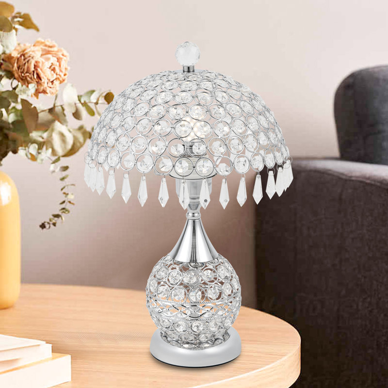 Lampe de table en cristal Jywon, Argent argent, Argent argent