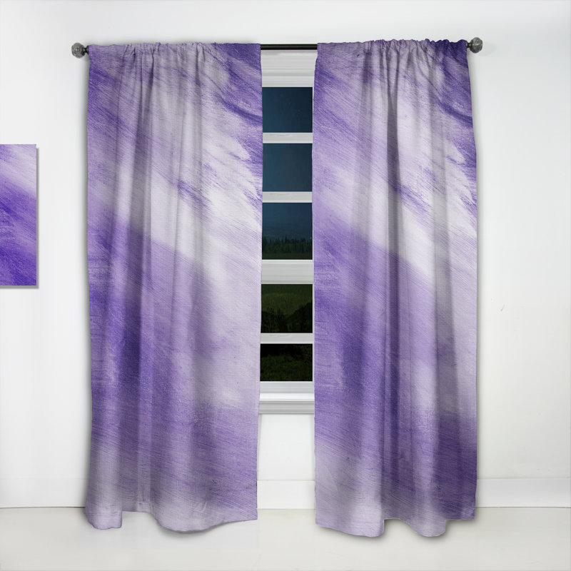 Rideau moderne ultra-violet et bleu Marble Universe II - Velours obscurcissant - 1 panneau, L 52 po x L 95 po, Gris / mauve