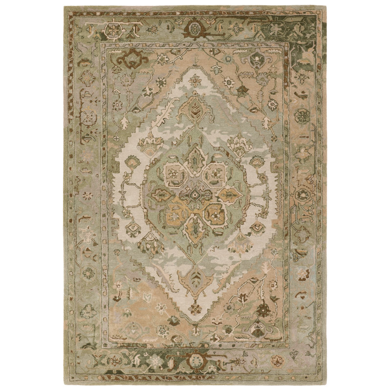 Jaipur Living Raisa Handmade Medallion Green/Taupe Area Rug (18" Swatch)