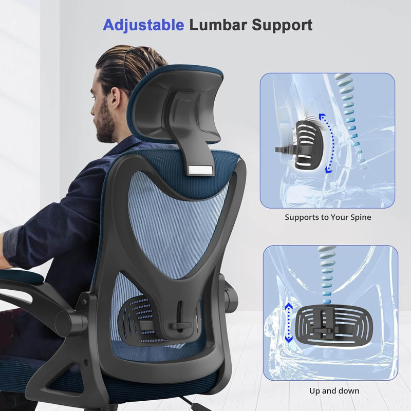 Ergonomic Office Chair, Computer Chair, Mesh Chair, Navy