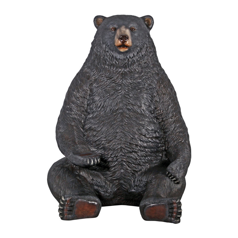 Très jolie statue d'ours assis, Ours noir