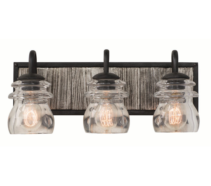 Bainbridge 3 LT Black Iron Vanity Light Kalco