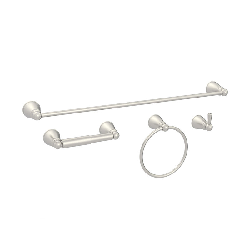4 - Piece Bathroom Hardware Set, Brushed Nickel