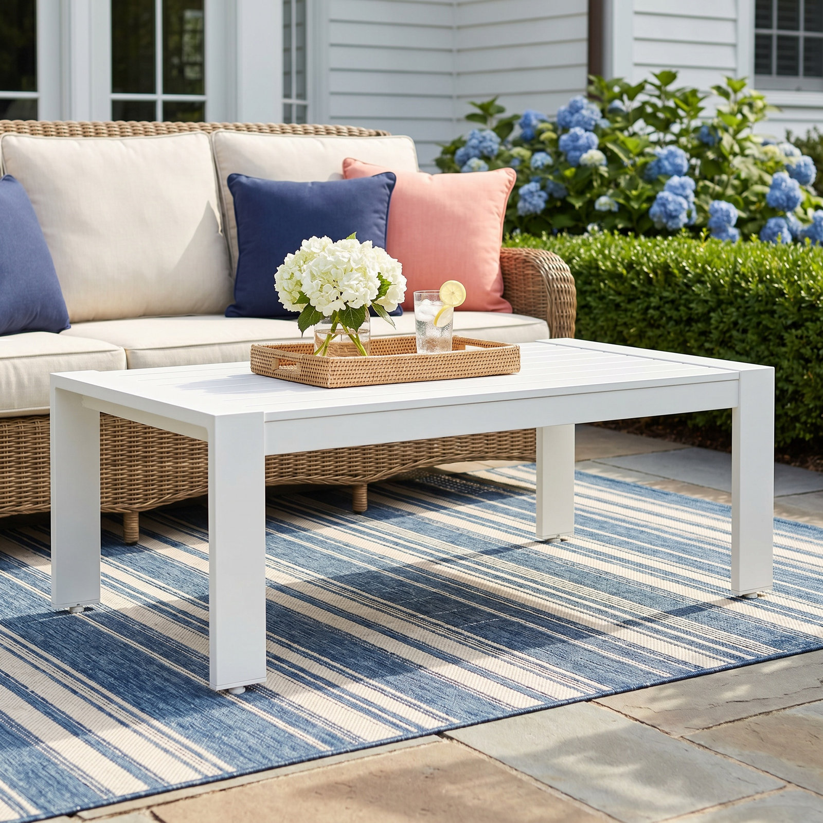 Jayton 47" Patio Table, White