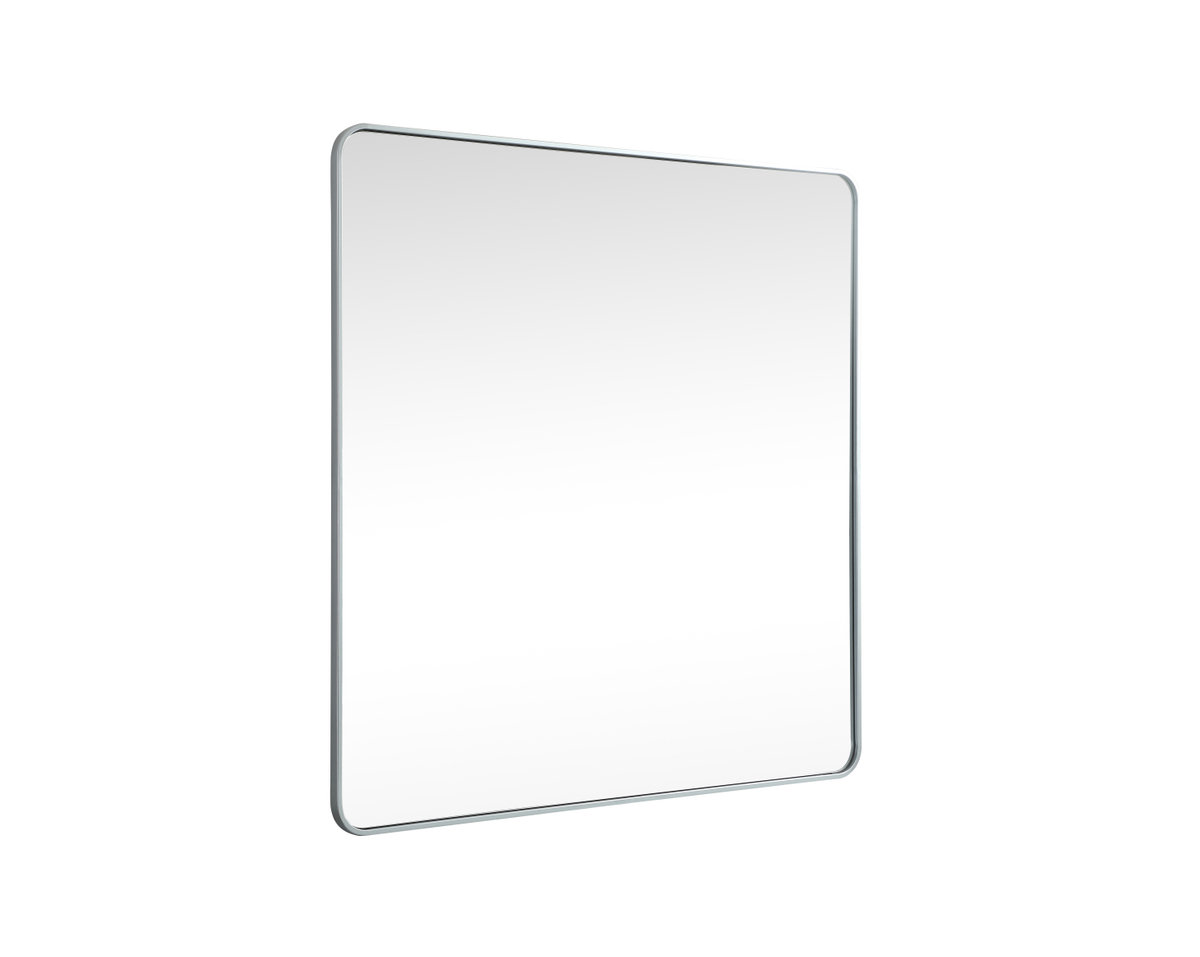 Metal Square Wall Mirror, Silver, 48"  x 48" 