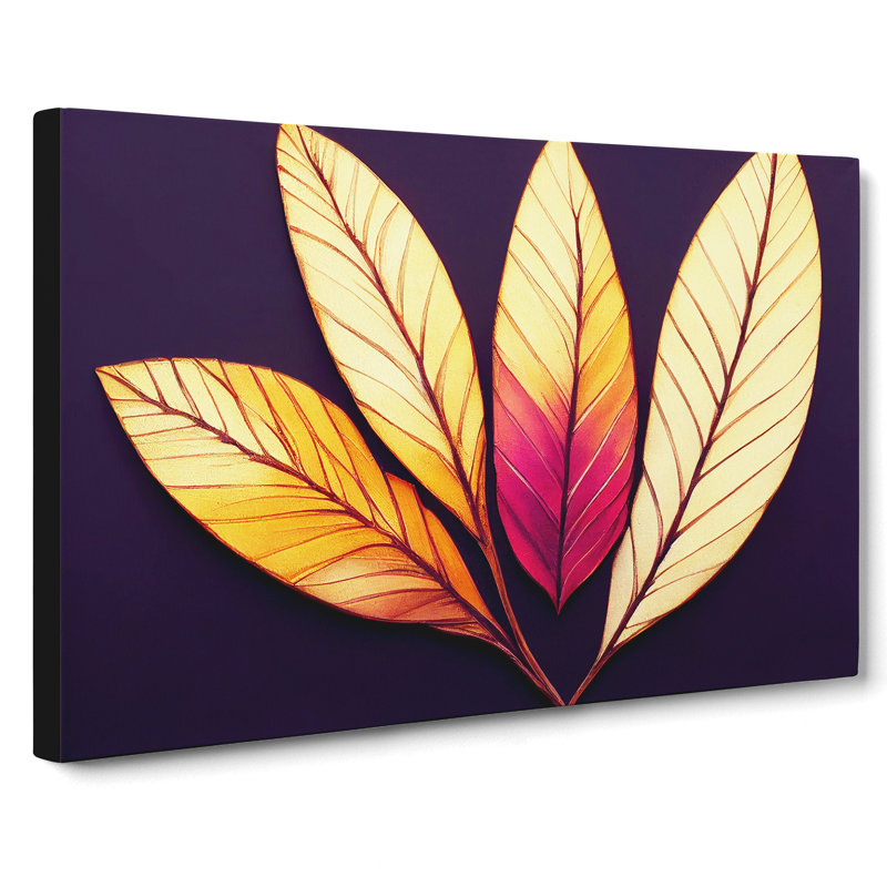 Deco Plant Leaf Vol.3 - Wrapped Canvas, 35cm H x 50cm W x 3cm D