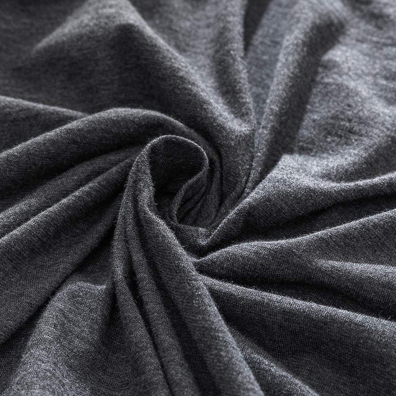 Drap-housse en coton tricoté 3 pièces DONEUS, Gris anthracite, Drap-housse grand avec 2 taies d'oreiller