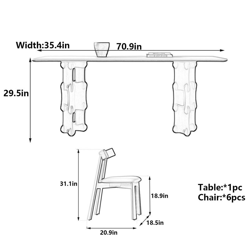 Jamall, 29.5" H x 70.9" L x 35.4" W