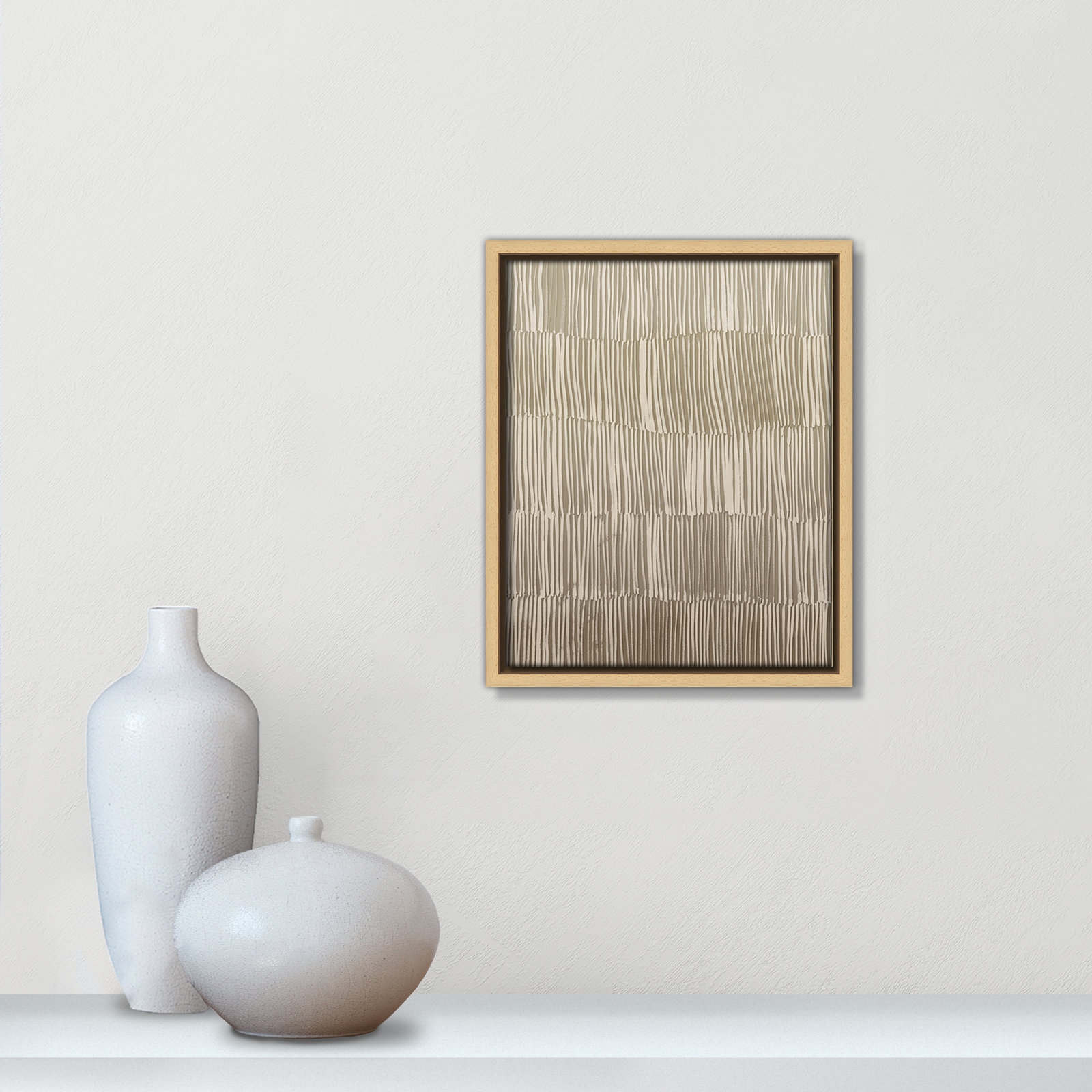 Linear Calm I Print by , 11.5" H x 9.5" W, Natural Floater
