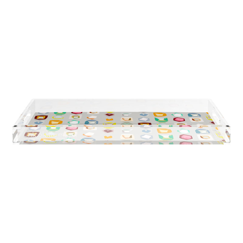 Plateau décoratif rectangulaire en acrylique Colourpop Andre, L 22,5 po x P 14,5 po x H 2 po