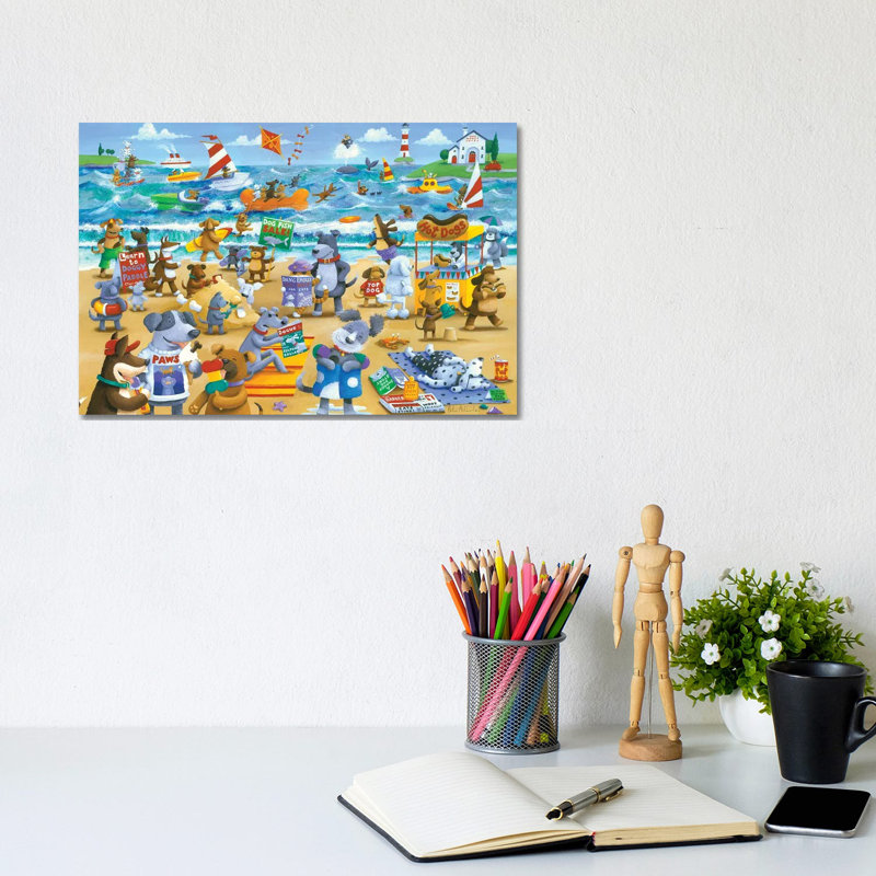 Dogs Beach by Peter Adderley - Wrapped Canvas Gallery-Wrapped Canvas Giclée, 20.32 cm H x 30.48 cm W