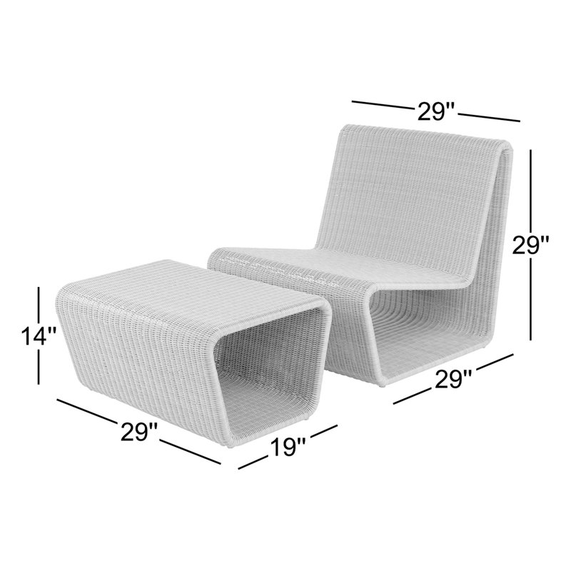 Chaise Adirondack en résine avec repose-pieds Jim