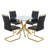 Amari 3-5-Piece Modern Square Tempered Glass Dining Set with Metal Cross Legs and Faux Leather Chairs-753648585-753648580-753648576