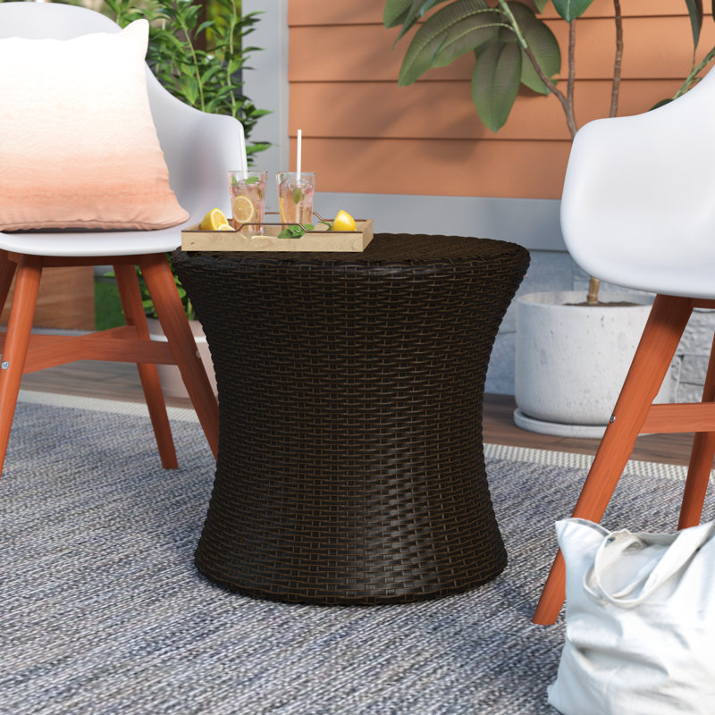 Anikah Round Wicker Outdoor Side Table , 21'' in. W 21'' in. D