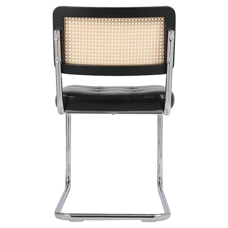 Chaise en porte-à-faux en cuir Trevett, Noir, noir, noir, noir