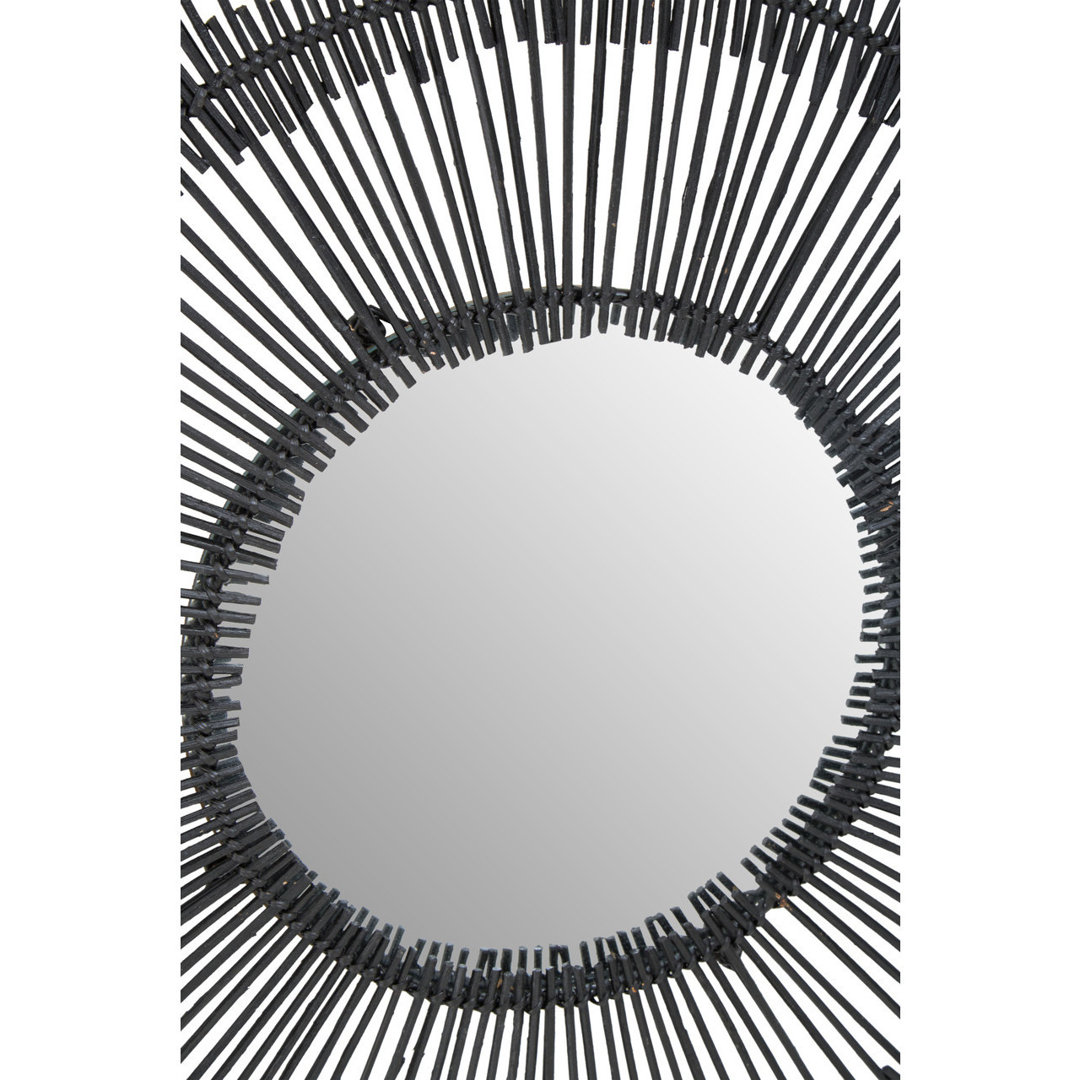 Muflier Sunburst Rattan Framed Wall Mounted Accent Mirror