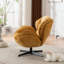Fauteuil d'appoint pivotant rembourré et capitonné-130753845-120699334